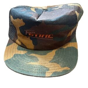 Vintage Stihl Camo Trucker Hat Camouflage Green Tan Brown Snap Back 90s